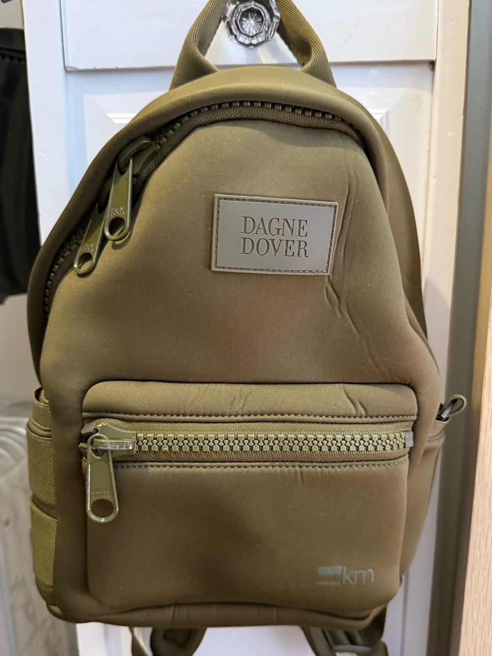 Dagne Dover Olive Mini Neoprene Backpack in Olive Green